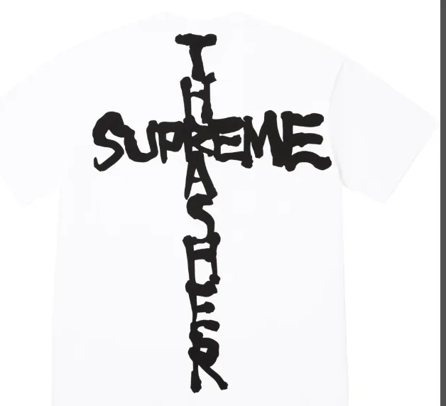 English T-shirt L XL M White Cross S Black and 0814